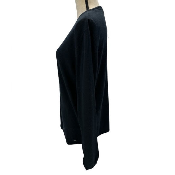 Bench Long Sleeve V-Neck Wool Cashmere Blend Sweater - Black - size Medium - Picture 4 of 9